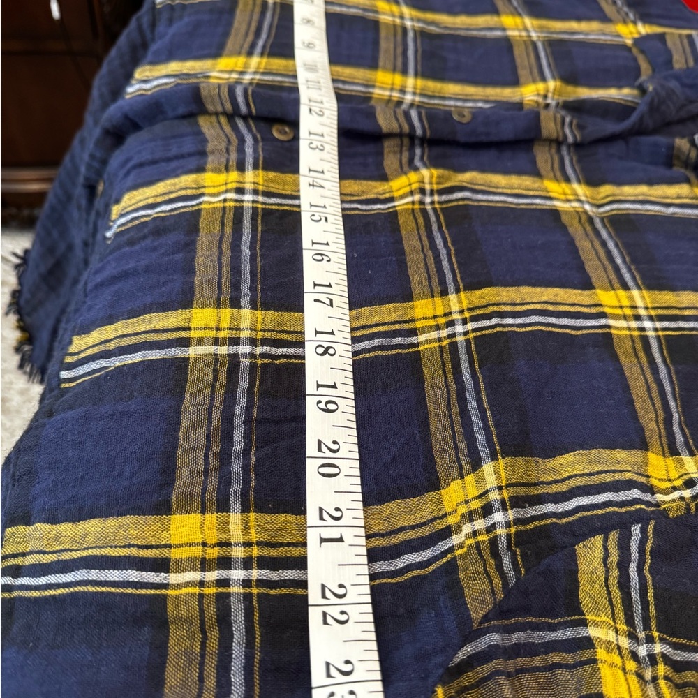 Umgee Yellow and Blue Plaid Button-Up Shirt - Picture 6 of 6